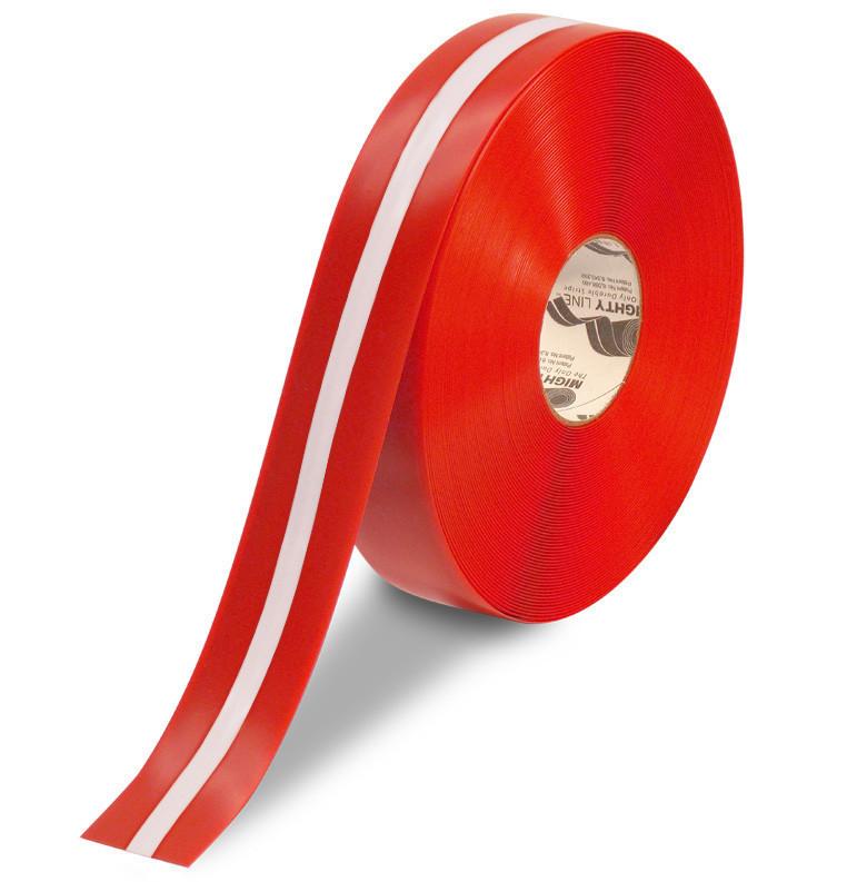 2"" Red Tape with White Center Line - Safety Floor Tape