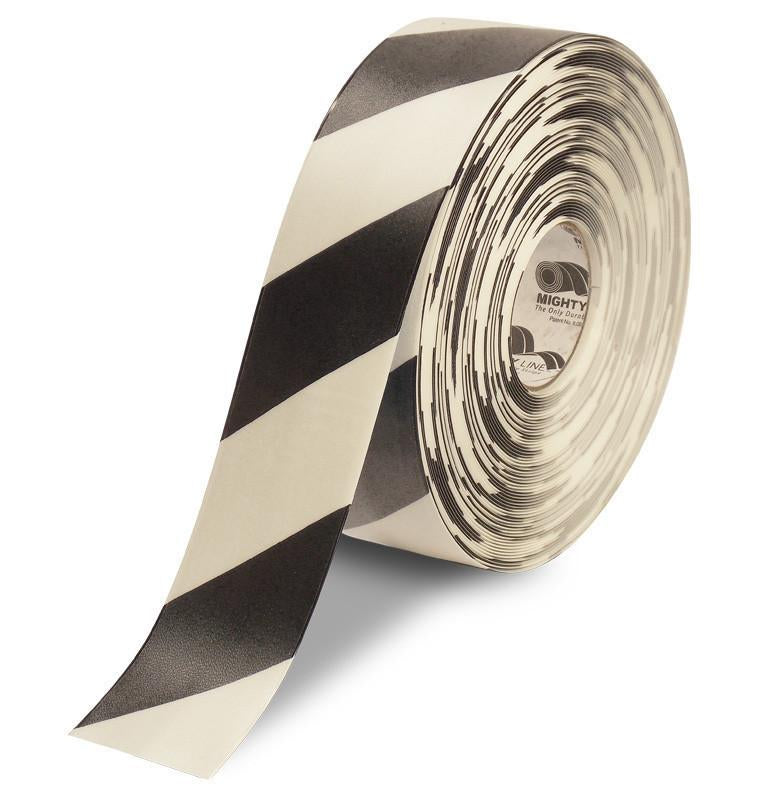 3" White Tape with Black Chevrons - 100' Roll