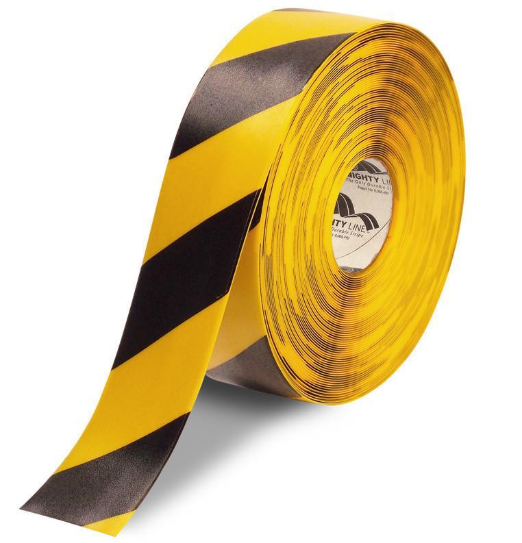 4"" Yellow Floor Tape with Black Chevrons - 100' Roll