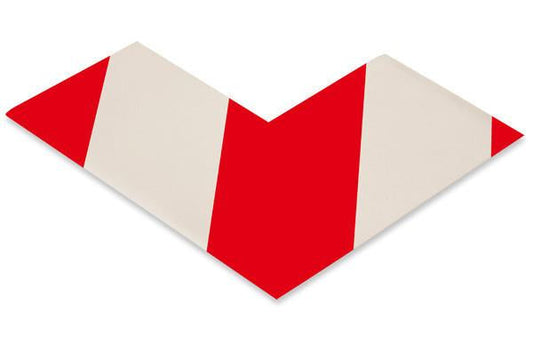 3" Wide Solid White Angle With Red Chevrons - Pack of 25