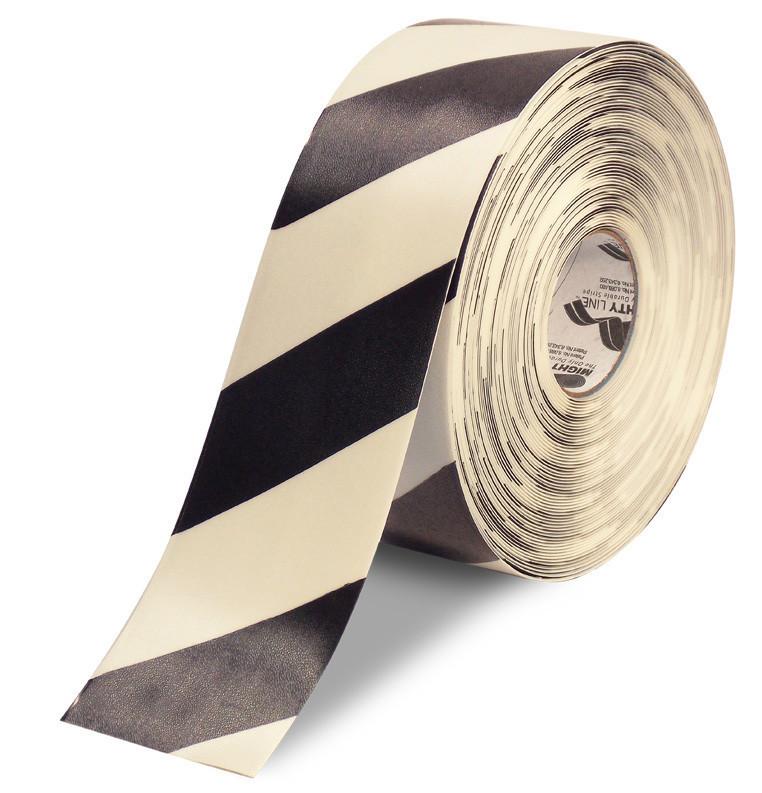 4" White Floor Tape with Black Chevrons- 100' Roll