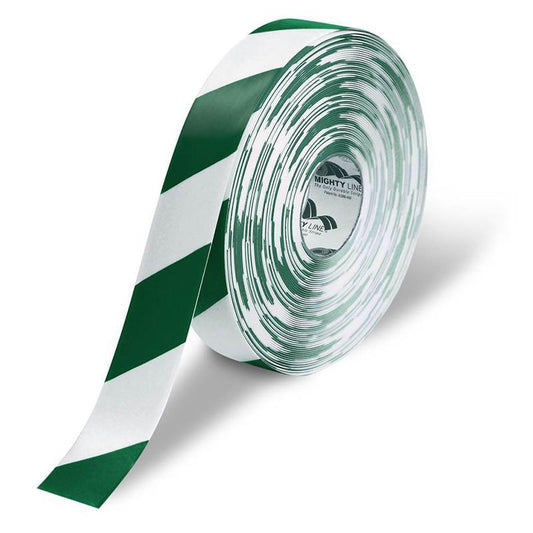 2" White Floor Tape with Green Chevrons - Safety Floor Tape