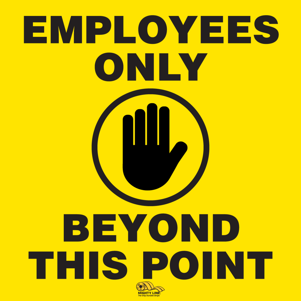 Employees Only Beyond This Point Floor Sign - Social Distancing Floor Sign