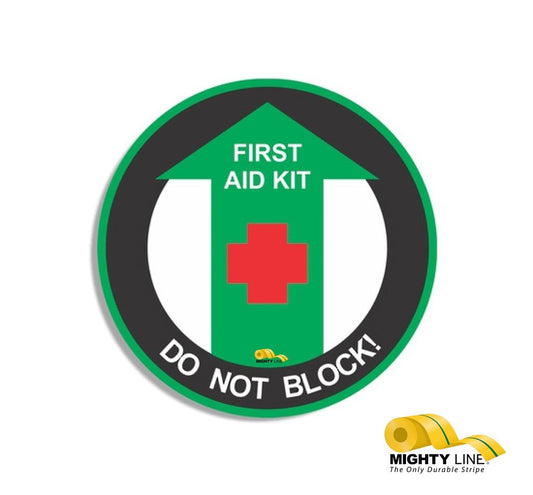 First Aid Kit Do Not Block Safety Floor Sign - Heavy Duty