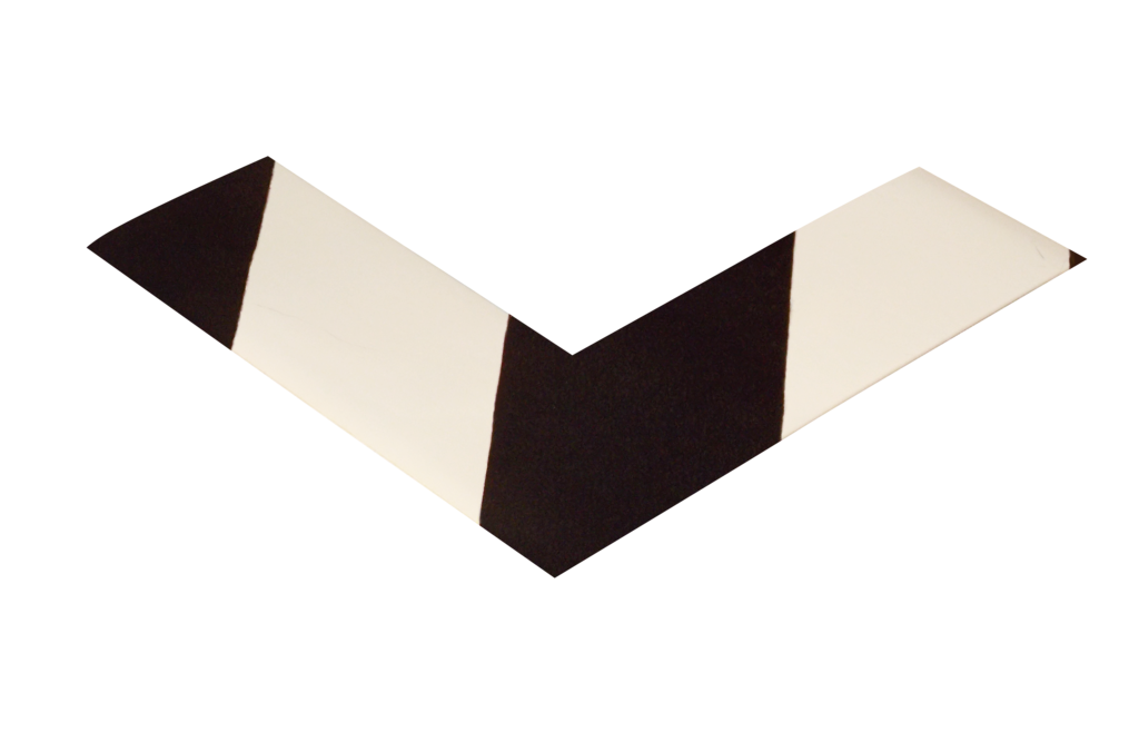 2"" Wide Solid White Angle With Black Chevrons - Pack of 25