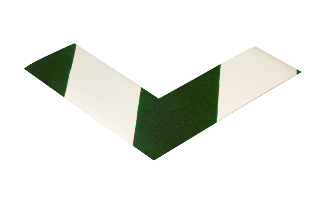 2"" Wide Solid White Angle With Green Chevrons - Pack of 25