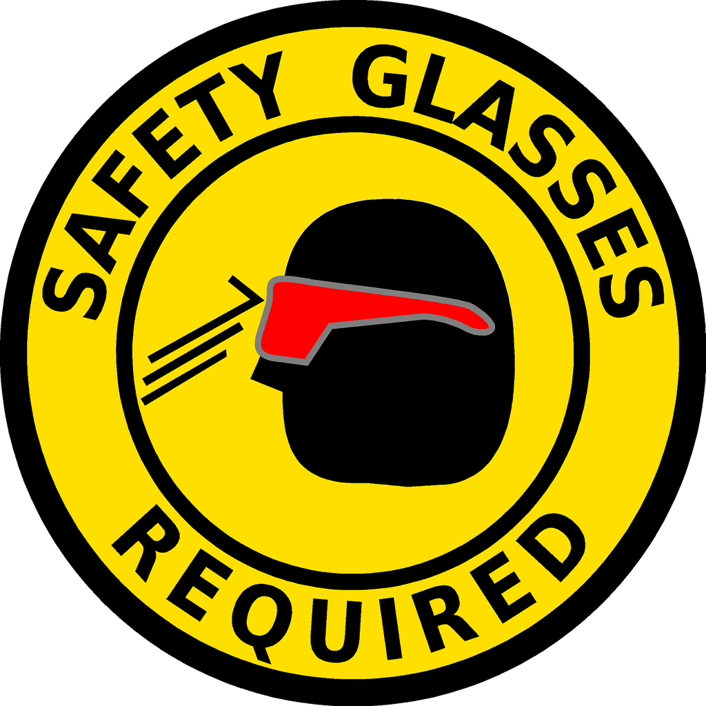 Safety Glasses Required 1- Floor Sign