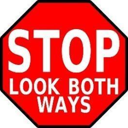 Stop Look Both Ways- Floor Sign (Heavy Duty)