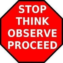 Stop Think Observe Proceed Floor Sign (Heavy Duty)