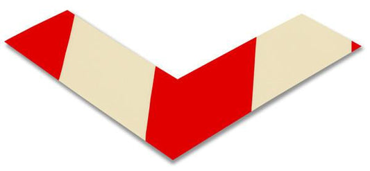 2" Wide Solid White Angle With Red Chevrons - Pack of 25