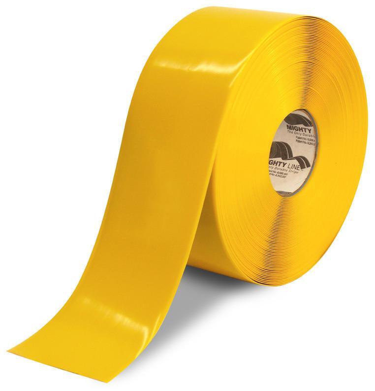 4" YELLOW Solid Color Freezer Floor Tape - 100' Roll