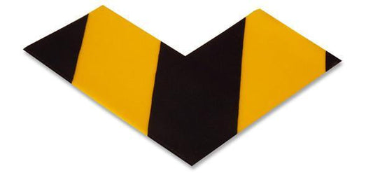 3" Wide Solid Yellow Angle With Black Chevrons - Pack of 25