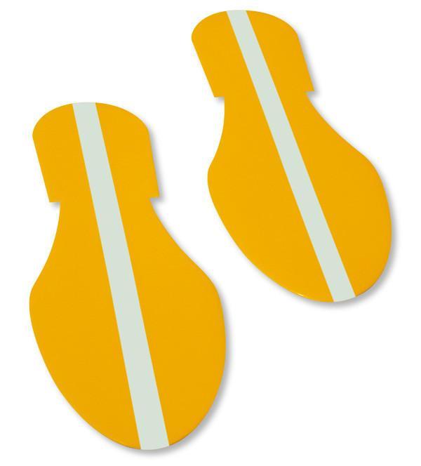 YELLOW Footprint With Luminescent Center Line - Pack of 50